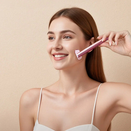Red Light Therapy Face Wand with Micro-Vibration & Heat | Professional Anti-Aging Device for Glowing Skin
