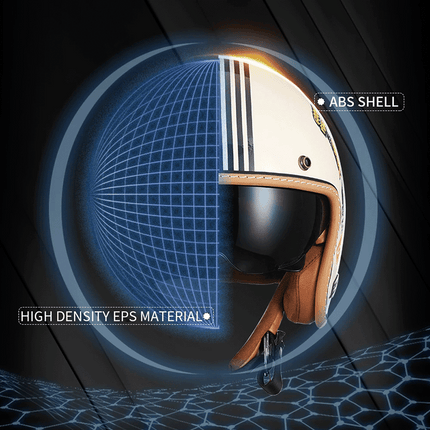 LumaGuard | Motorcycle Helmet with Lightweight ABS Shell | Retro Open Face Design for Stylish, Comfortable Riding 7