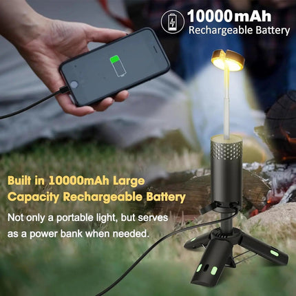 LumaPeak | Camping Lamp with 10,000 mAh Battery & Telescopic Design | Dimmable Light for Outdoor Adventures 2