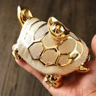 Gold Tortoise Figurine, Gold Turtle Statue for Living Room Decor, Animal Sculpture for Mantel Decor and Office Decor