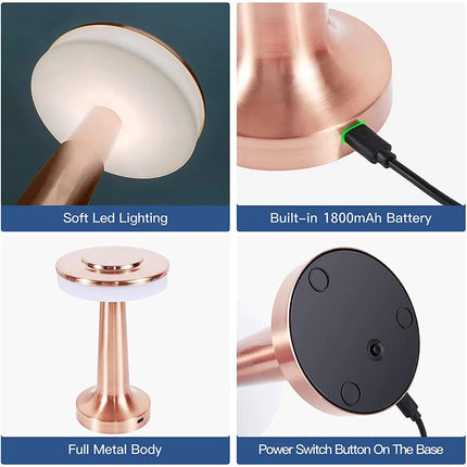 LumiCrest | Wireless Portable LED Table Lamp with Dimmable Settings | Elegant Accent for Any Space 2