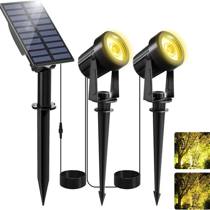 LumiGlow | Solar Spot Lights Outdoor with Dusk Sensor | Flexible Warm & Cool White Lighting for Garden Decor 0