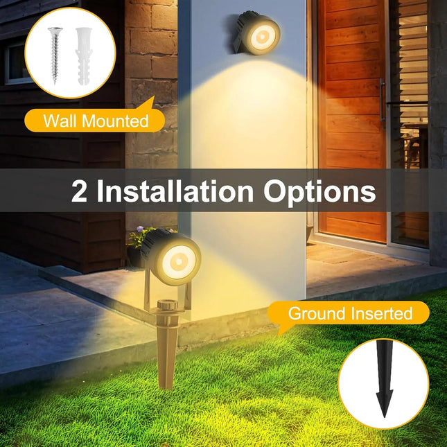 LumiGlow | Solar Spot Lights Outdoor with Dusk Sensor | Flexible Warm & Cool White Lighting for Garden Decor 1