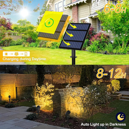LumiGlow | Solar Spot Lights Outdoor with Dusk Sensor | Flexible Warm & Cool White Lighting for Garden Decor 2