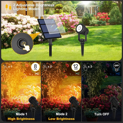 LumiGlow | Solar Spot Lights Outdoor with Dusk Sensor | Flexible Warm & Cool White Lighting for Garden Decor 4