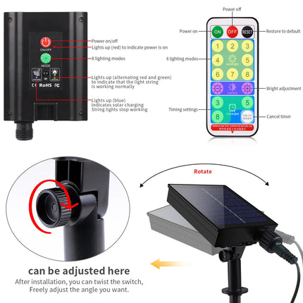 LumiSol ProLine | Solar String Lights 100M with Ultra-Bright LEDs | 8 Modes & Remote Control for Year-Round Outdoor Use 4