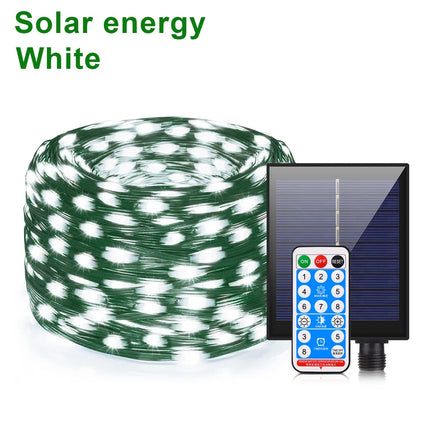 LumiSol ProLine | Solar String Lights 100M with Ultra-Bright LEDs | 8 Modes & Remote Control for Year-Round Outdoor Use 5
