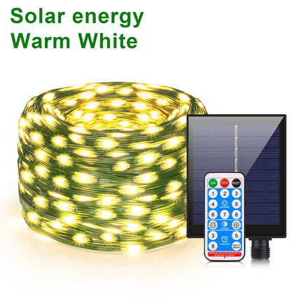 LumiSol ProLine | Solar String Lights 100M with Ultra-Bright LEDs | 8 Modes & Remote Control for Year-Round Outdoor Use 6