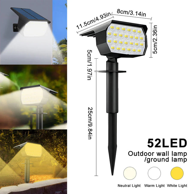 LumiYard | Solar Spot Lights Outdoor with Dual Color Temperature | Weatherproof Security Lighting for Gardens and Pathways 0
