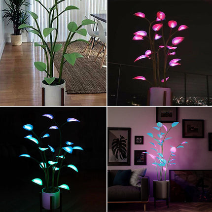LED Table Lamp Plant Shape, Color Changing Bedside Lamp for Bedroom, Ambient Light for Party Lighting Decor