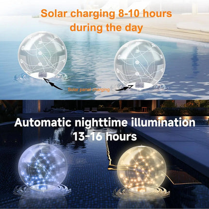 Luminous Oasis | Solar Floating Pool Lights with Waterproof Design & Color Changing Features for Enchanting Evenings 2