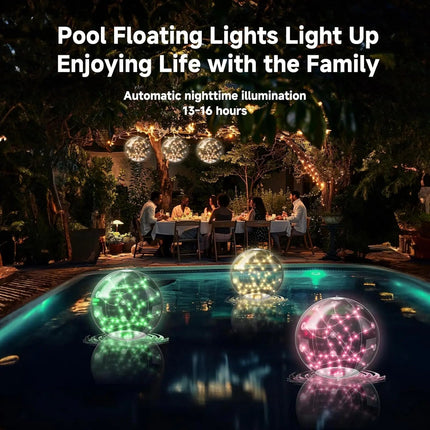 Luminous Oasis | Solar Floating Pool Lights with Waterproof Design & Color Changing Features for Enchanting Evenings 3