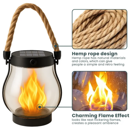 Lumosphere | Stylish Portable Outdoor Lamp with Hemp Rope Handle 3