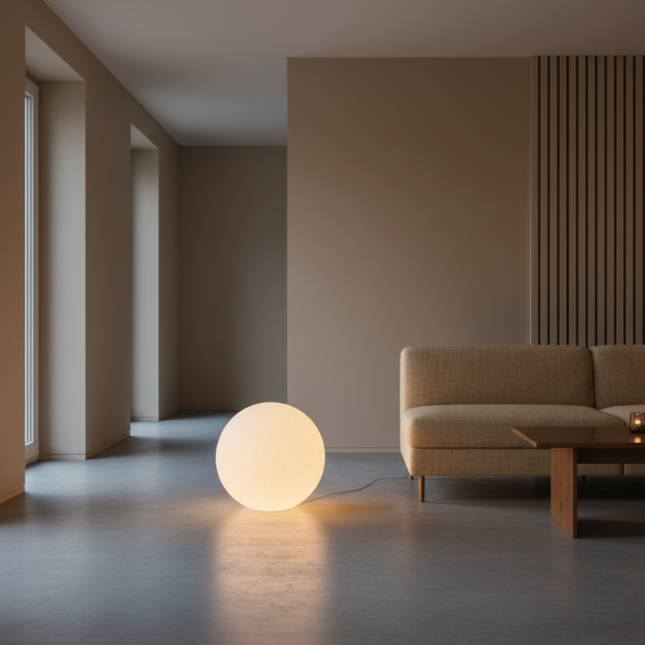 LunaBall | Modern Resin Globe Floor Lamp with Soft Light Diffusion | Elegant Design for Cozy Ambiance 0