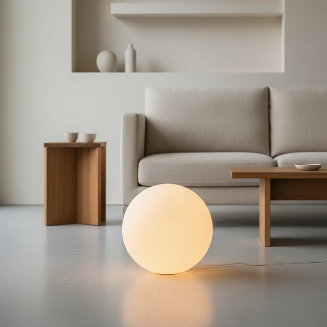 LunaBall | Modern Resin Globe Floor Lamp with Soft Light Diffusion | Elegant Design for Cozy Ambiance 1