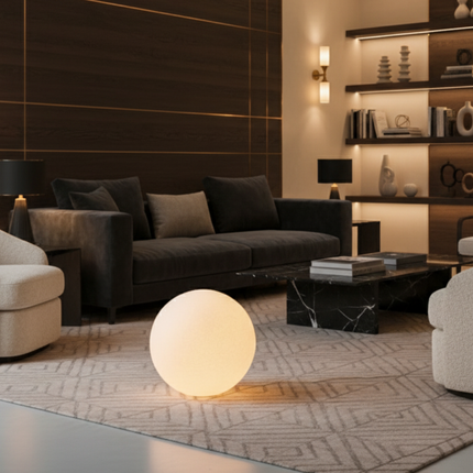 LunaBall | Modern Resin Globe Floor Lamp with Soft Light Diffusion | Elegant Design for Cozy Ambiance 2