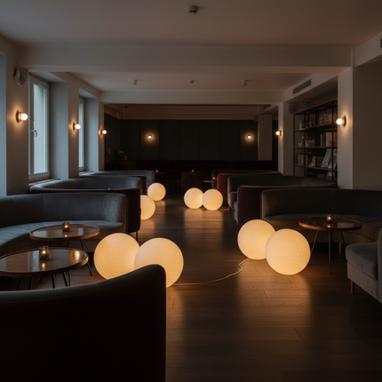 LunaBall | Modern Resin Globe Floor Lamp with Soft Light Diffusion | Elegant Design for Cozy Ambiance 3