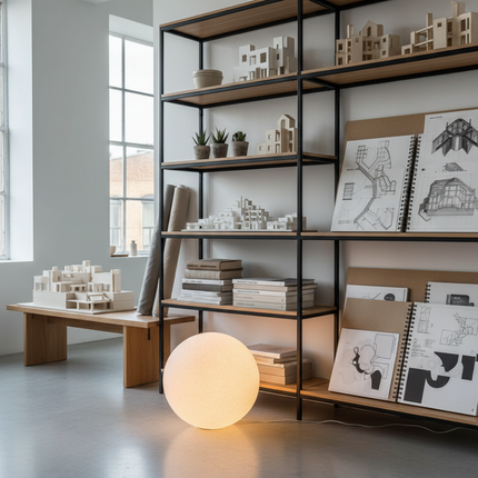 LunaBall | Modern Resin Globe Floor Lamp with Soft Light Diffusion | Elegant Design for Cozy Ambiance 5