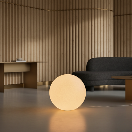 LunaBall | Modern Resin Globe Floor Lamp with Soft Light Diffusion | Elegant Design for Cozy Ambiance 6