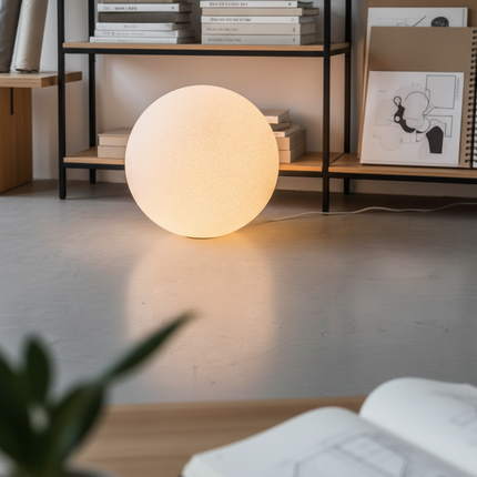 LunaBall | Modern Resin Globe Floor Lamp with Soft Light Diffusion | Elegant Design for Cozy Ambiance 7