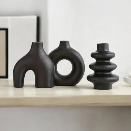 Flower Vases Set of 3, Ceramic Vases for Decor