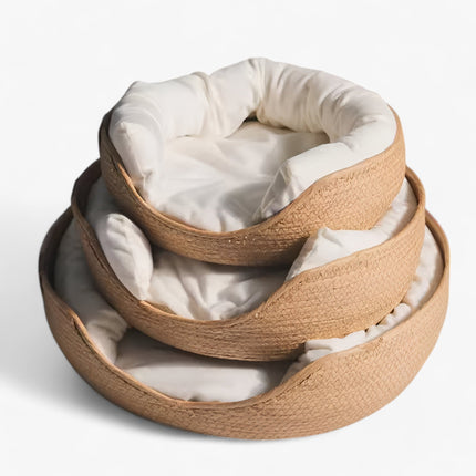 Luna Nest | Handwoven Bamboo Pet Bed with Plush Cushion | Stylish Comfort for Cats and Small Dogs 5