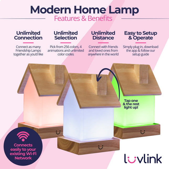 LuvLink Friendship Lamp | Long Distance Touch Lamp with Stylish Design & Color Syncing | Unique Gift for Connection 1