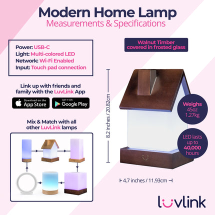 LuvLink Friendship Lamp | Long Distance Touch Lamp with Stylish Design & Color Syncing | Unique Gift for Connection 2