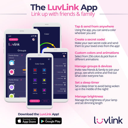 LuvLink Friendship Lamp | Long Distance Touch Lamp with Stylish Design & Color Syncing | Unique Gift for Connection 3