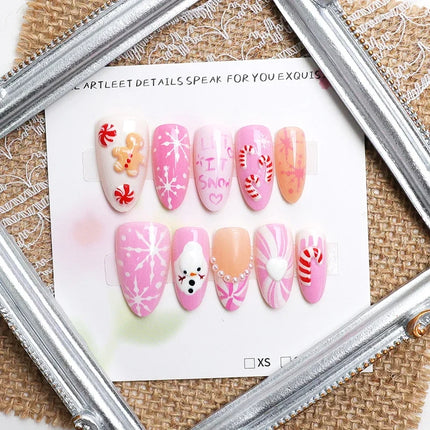 Christmas Nails, Festive Nails with Santa and Snowman Designs