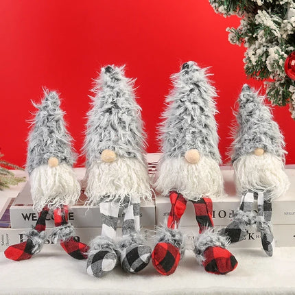 Christmas Plush Doll, Handmade Christmas Doll with Tall Hat, Indoor and Outdoor Christmas Decorations