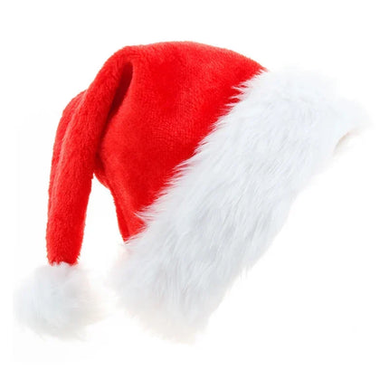 Red Santa Hat with Faux Fur Trim, Christmas Hat for Adults and Children – image 6