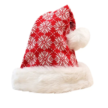 Christmas Hat with Soft Plush Trim, Warm Winter Hat in Zigzag Christmas Colors – image 4