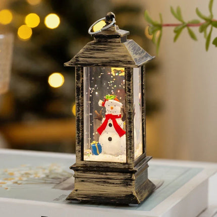 Christmas Lantern with LED, Festive Lantern with Santa and Snow Effect – image 6