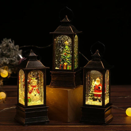 Decorative Lantern with Snowman Scene and LED Light, Christmas Tabletop Decor and Centerpiece – image 4
