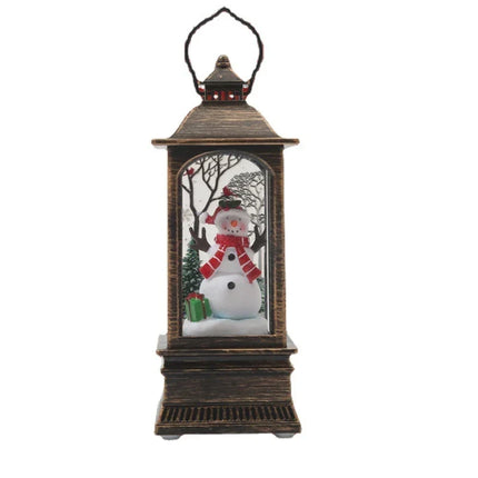 Decorative Lantern with Snowman Scene and LED Light, Christmas Decorations Indoor – image 5
