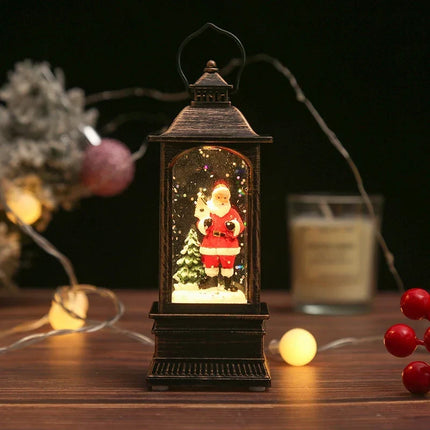 Decorative Lantern with Snowman Scene and LED Light, Christmas Decorations Indoor – image 9
