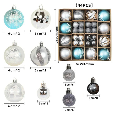 Christmas Ornaments 44 Piece Set, Christmas Tree Decorations with Hanging Loops – image 12
