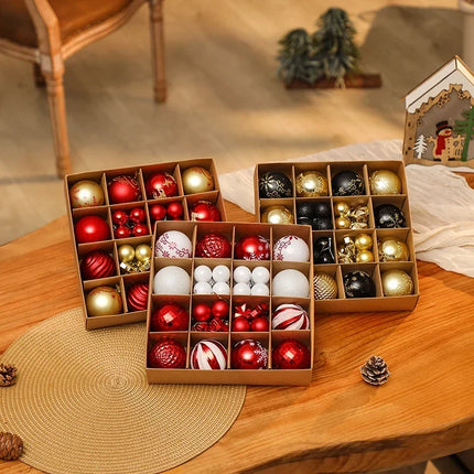 Christmas Ornaments 44 Piece Set, Christmas Tree Decorations with Hanging Loops