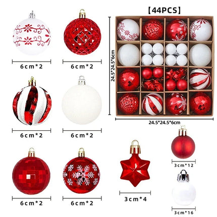 Christmas Ornaments 44 Piece Set, Christmas Tree Decorations with Hanging Loops – image 6