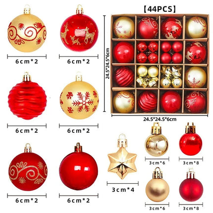 Christmas Ornaments 44 Piece Set, Red Ornaments for Christmas Decor – image 9