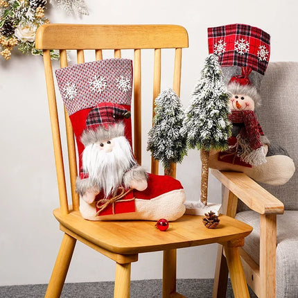 Christmas Stocking Reindeer Motif, Nostalgic Christmas Decor and Mantel Decor – image 4