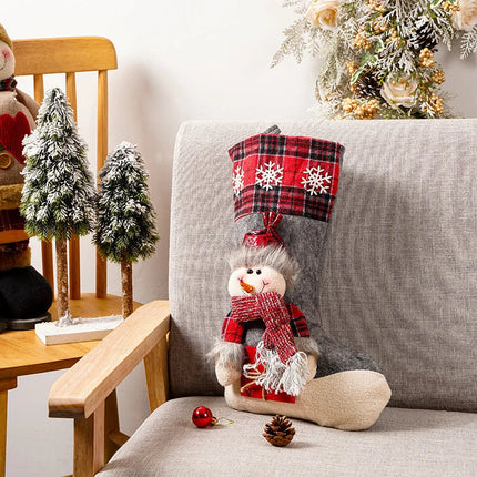 Christmas Stocking Reindeer Motif, Nostalgic Christmas Decor and Mantel Decor – image 6