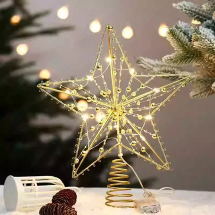 Christmas Tree Toppers, Sparkling Christmas Tree Star in Silver or Gold – image 9