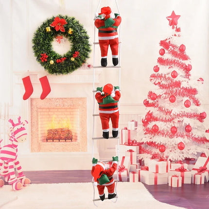 Climbing Santa Claus Figure 12 Inch, Outdoor Christmas Decorations