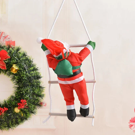 Climbing Santa Claus Figure 12 Inch, Indoor Christmas Decorations for Door and Window