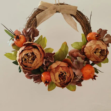 Front Door Wreaths, Floral Wreath with Greenery for Door Decor, Rustic Wall Decor, Table Centerpiece for All Seasons