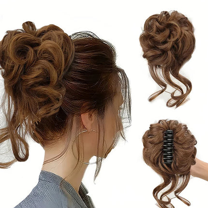 Messy Bun Hair Piece, Heat Resistant Synthetic Chignon Hairpiece – image 10