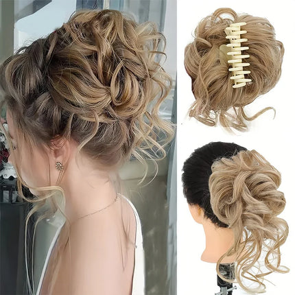 Messy Bun Hair Piece, Curly Hair Bun Extension for Adults and Kids
