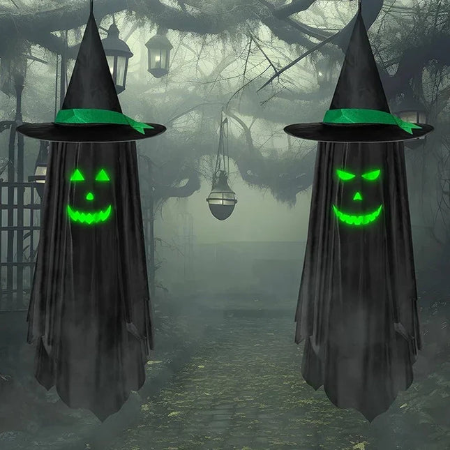 Hanging Halloween Decorations Outdoor, Glow in the Dark Ghost Decor 39 Inch, Halloween Party Decor Indoor_00